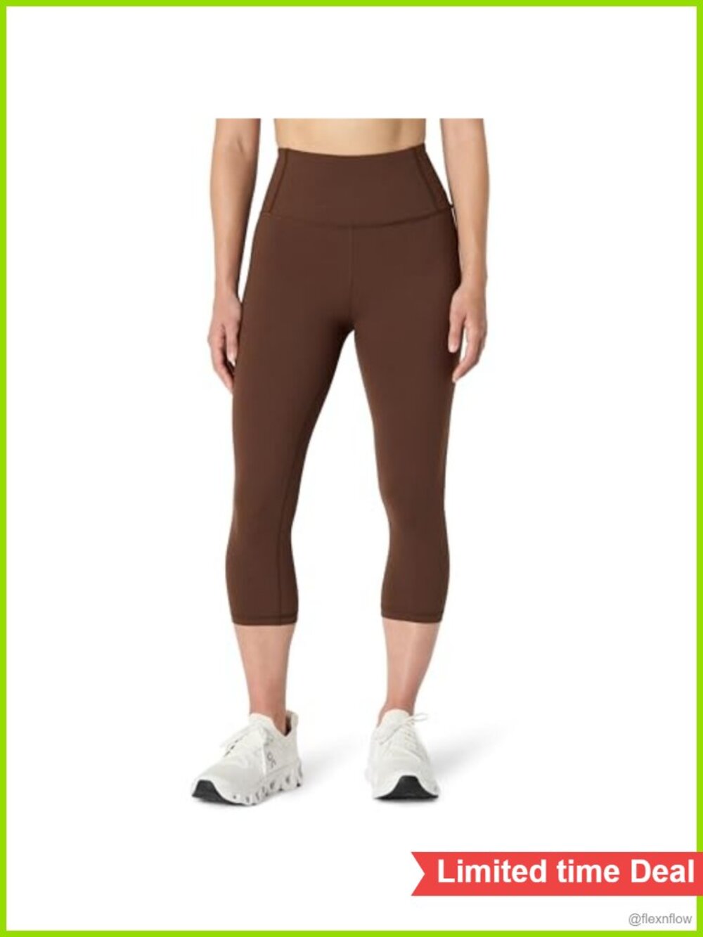 Women's High Rise Capri Gym Workout Leggings Fitted Stretch